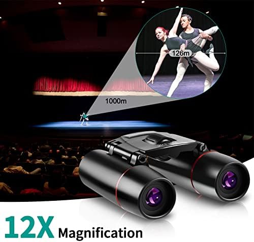 POLDR 12X25 Small Binoculars with Clear Vision, Pocket Compact