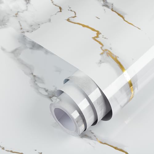 Marble Contact Paper Gold Peel and Stick Wallpaper for Kitchen Countertop