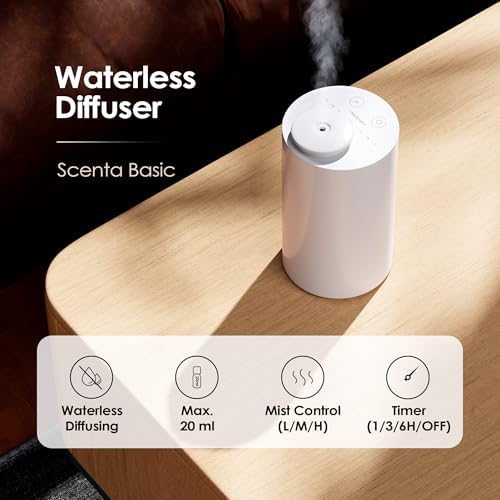 Airversa AN6 Waterless Diffuser for Essential Oil for Home, Room, White