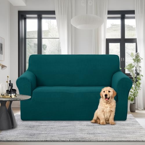 U-NICE HOME Loveseat Cover Stretch Couch Cover Sofa Slipcover, Blue