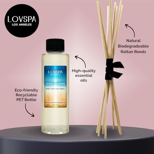 Reed Diffuser Refill Oil, Ocean Flowers 4 fl oz, Home Scent, Long Lasting