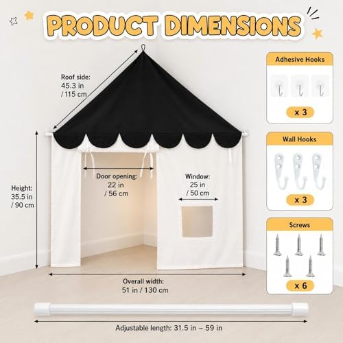 Reading Nook Tent Large Flax Reading Corner Canopy Decoration