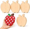 Jetec 5 Pack 6 Inch Unfinished Wooden Apple for Crafts Apple Cutouts