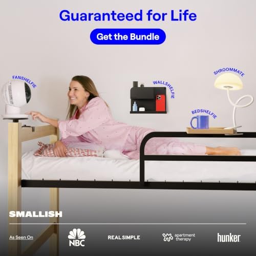 BedShelfie Bedside Shelf for Dorm Room - Dorm Essential 2.0, White