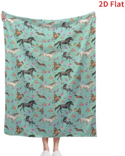 Horse Blanket 40"x50", Soft Lightweight Throw Blanket for Kids Teens Adults, All Season Cozy Decorative Blanket for Sofa Bed Couch Travel