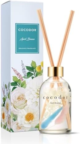 COCODOR Herbarium Reed Diffuser/April Breeze/6.7oz(200ml)/ Fragrance Scent Essential Oil Stick Diffuser Set for Bedroom Bathroom Home Décor