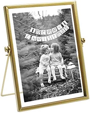 AceList Gold Picture Frame, 4 x 6 in Metal Floating Frame with Glass