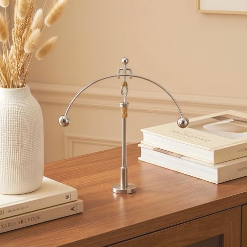 Sunnytech Steel Physics Toy Kinetic Art Balance Toy Balancing Decompressive Science Psychology Home Office Toy for Desk Decor Golden Pants Hercules WJ149