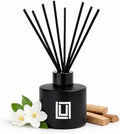 Lulu Candles | Reed Diffuser Set | Jasmine, Oud & Sandalwood | 6 Reed Sticks | Scent Diffuser for Bedroom Bathroom Living Room & Office - 4.2 FL Oz.