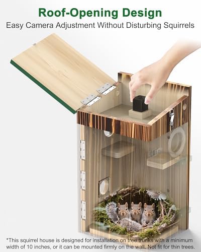 KinetCam Smart Squirrel Box with Camera,Separate Camera Bay,Solar-Powered