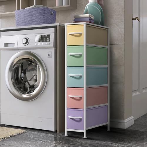 Sorbus 5-Drawer Narrow Dresser for Bedroom (Pastel)