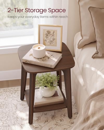 VASAGLE Side Table, 2-Tier Small Square End Table, Nightstand