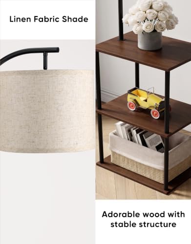 Floor Lamp with Table 2-Pack, Nightstands End Side Table for Living Room