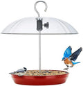 Kingsyard Platform Bird Feeder with Adjustable Dome for Outdoors Hanging