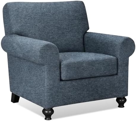 URBANLIFE 2-Piece Stretch Sofa Covers for 1 Cushion Couch, Dusk Blue Gray