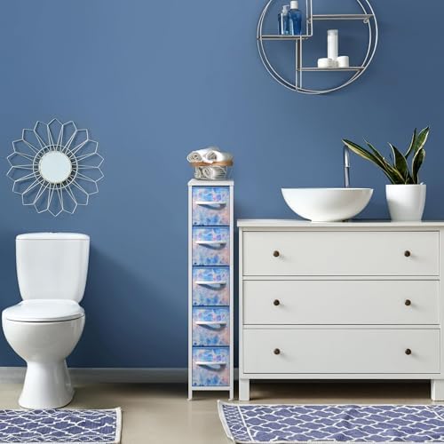 Sorbus 5-Drawer Narrow Dresser for Bedroom (Tie Dye Blue)