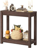 Besiost Small Farmhouse Wood Entryway Table Narrow Console Table with Storage Behind Couch Sofa Table with Shelves Entry Way Tables with Open Storage, Easy Assembly, 32" Black Walnut
