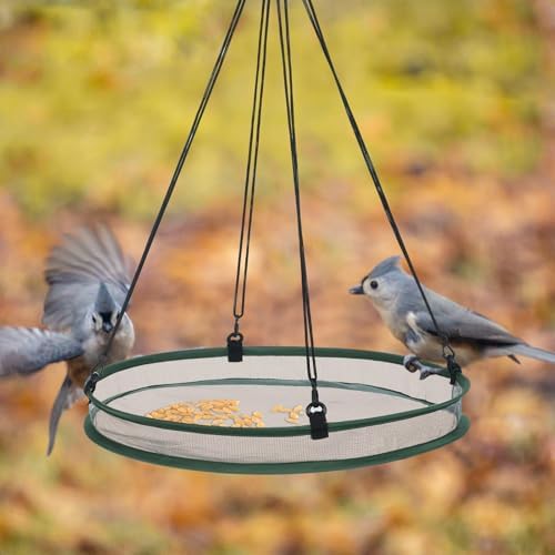 FoldTier 1 Piece Bird Seed Catcher Tray Hanging Round Mesh,20 Inch