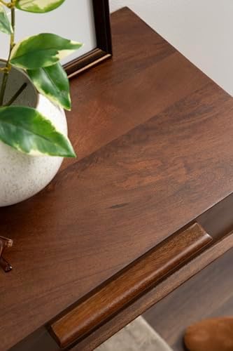 Kate and Laurel McCutcheon Floating Wood Storage Shelf, 18 x 12 x 6, Walnut Brown, Decorative Transitional Floating Bedroom Nightstand with a Concealed Cubby Compartment