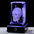 3D Crystal Skull Decor- Halloween Skull Light Witch Figurines Occult Medieval Goth Satanic Home Desk Glass Skull Decor Witchy Gifts Horror Lilith Statue