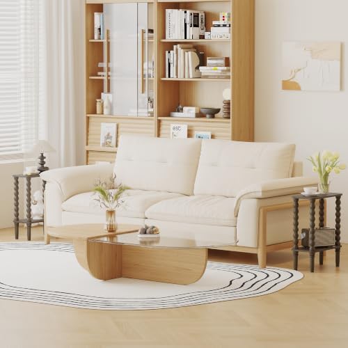 Veegle Narrow Side Table Small End Table for Small Spaces Walnut Brown