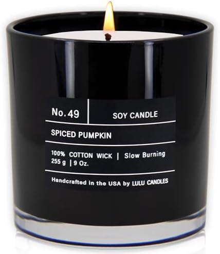 Lulu Candles | Spiced Pumpkin | Smells Like Pumpkin & Chai | Luxury Scented Soy Jar Candle | Hand Poured in The USA | Highly Scented Long Lasting (9 Oz.)