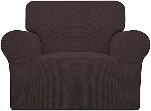 Easy-Going Stretch Oversized Chair Slipcover with Arm Washable Chocolate
