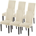 SearchI Dining Room Chair Covers Set of 6, Stretch Jacquard Parsons Chair Slipcovers Super Fit Removable Washable Kitchen Chair Protector Cover for Dining Room, Hotel, Ceremony (Beige Rhombus)