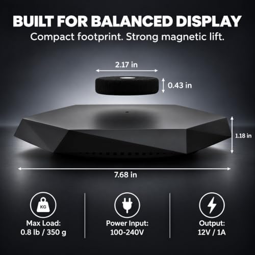 Levitating Display Decor, Rotating Figure Display Stand, 0.8lb