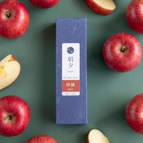 Asayu Japan Apple Incense Sticks, Low Smoke Japanese Incense, 20g