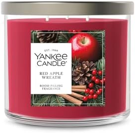 Yankee Candle Red Apple Wreath Scented Candle, 14.5oz 3-Wick
