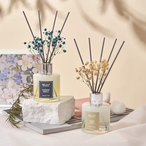 Airkeep Reed Diffuser 3.38 oz (100ml) 2pk,Clean Linen/Cashmere Vanilla Scented Reed Diffuser Set,Reed Diffuser & Oil Diffuser Sticks, Aromatherapy, Home & Kitchen Décor,Fragrance and Gifts