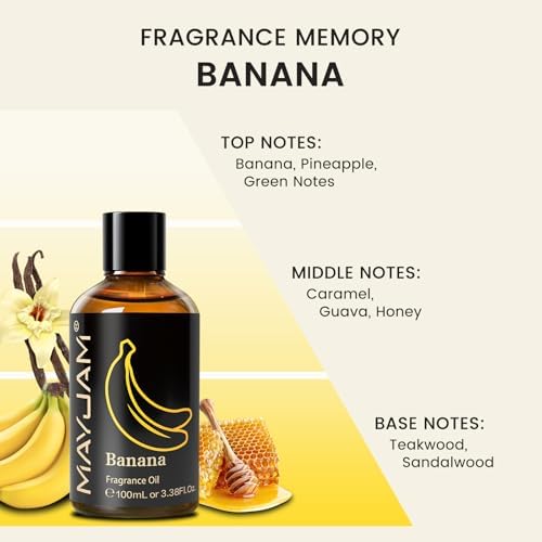MAYJAM Banana Fragrance Oil for Diffusers for Home, 3.38FL.OZ