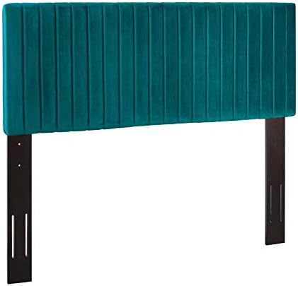 Modway Keira Channel Tufted Performance Velvet Upholstered Full / Queen Headboard in Teal