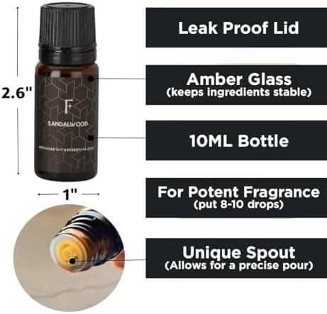 Folkulture Essential Oils Set for Men for Diffuser | Set of 6 Home Fragrance Oils | Oud, White Musk, Tobacco, Sandalwood & Leather Wood | Aromatherapy Gift Set for Men