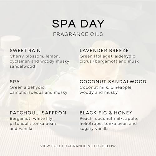 Eternal Essence Oils Spa Day Set of 6 Premium Fragrance Oils - Includes Lavender Breeze, Sweet Rain, Coconut Sandalwood, Black Fig & Honey, Patchouli Saffron, and Spa Scented Oils - 10ML