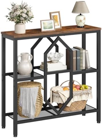 HOOBRO Console Table, Narrow Entryway Table, Behind Couch Table, Rustic