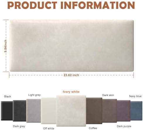 IFNOW Wall Mounted Headboard, Peel and Stick Panels, Lvory White, Queen