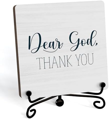 Modern Farmhouse Decor, Home Decor For Living Room, Boho Chic Aesthetic Shelf Decorations, Christian Dear God Sign, Farm House Entryway Tv Stand Fireplace Coffee Table Decoration (08)