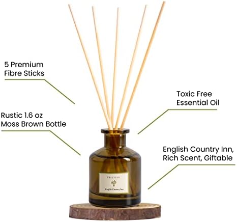 PRISTINE English Country Inn Reed Diffuser for Home | Fresh Blend of Strawberry, Vanilla, Musk Reed Diffuser Set, Oil & Reed Diffuser Sticks | Home & Office Decor | Fragrance