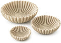 YMXYJM Decorative Bowl Set of 3, Fluted Resin Bowls for Home Decor, Beige