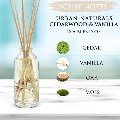 Urban Naturals Reed Diffuser Set, Cedarwood & Vanilla - Bathroom Décor