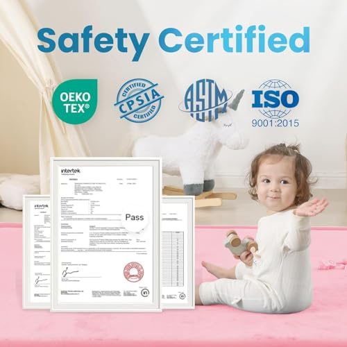 1.3" Thick Baby Play Mat for Floor,79x158 Large Memory Foam Tummy Time Mat