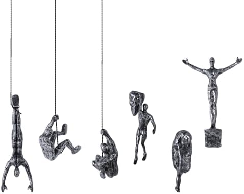 Set of 6 Climbing Men Wall Art Decor Sculpture,Nordic Modern Simplicity Decorative Wall Art, Climbing Man Sculptures,Home & Office Climber Gifts