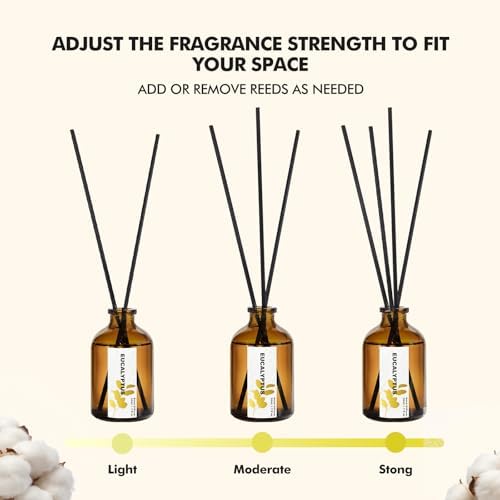 Reed Diffuser Set, Eucalyptus, Linen, Lavender, Oil Diffusers with Sticks