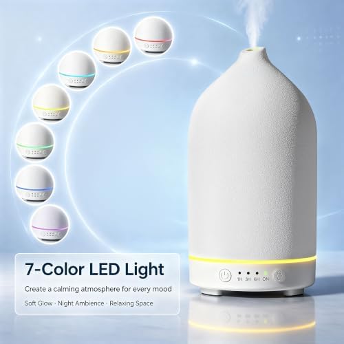 Gooamp 200ML Ceramic Essential Oil Diffuser for Home, Stone Diffuser 2 Pack