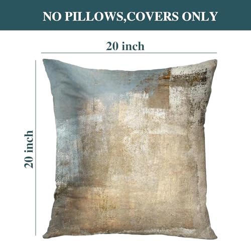 Throw Pillow Covers for Couch, 20x20 Inch, Set of 2, Beige Grey