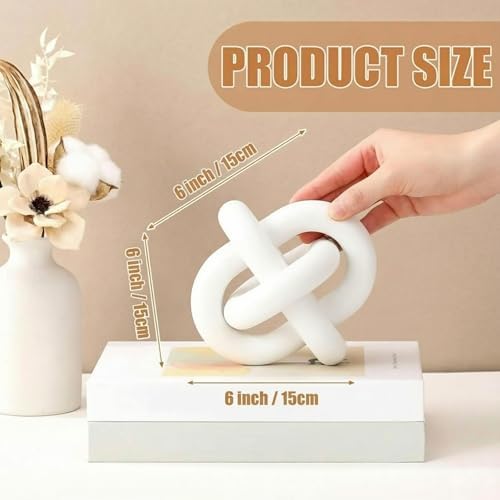 Yalikop 3 Link Wood Knot Decor Rustic Table Shelf Accents, White