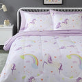 Amazon Basics 7-Piece Soft, Easy-Wash Microfiber Kid's Bed-in-a-Bag Bedding Set with Sheet and Comforter, Full/Queen, Unicorn Print