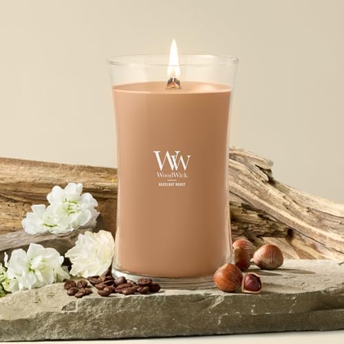 WoodWick Hazelnut Roast Scented Candle, Crackling Wick, 21.5oz